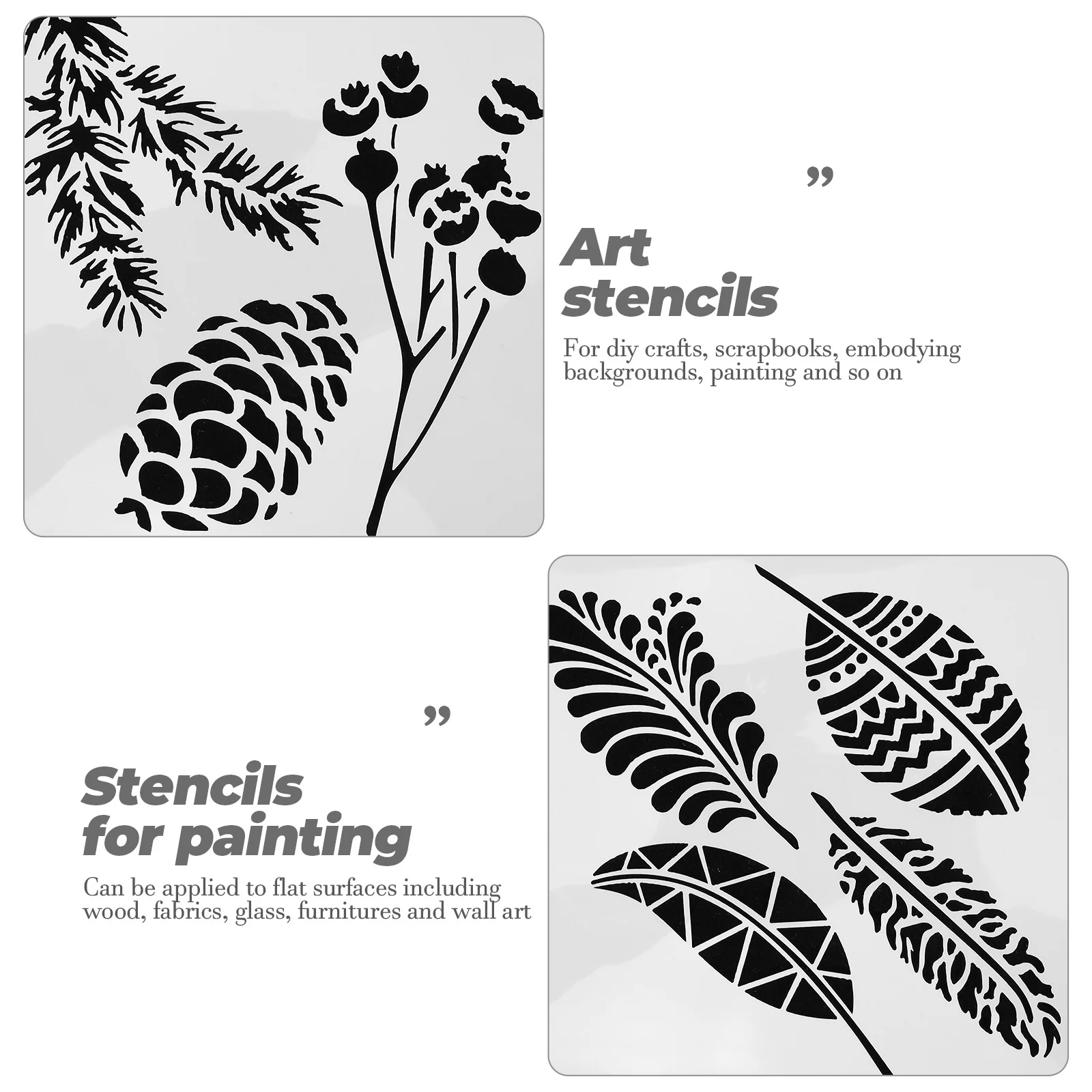 

9Pcs Tropical Leaf Stencils Durable Flexible Reusable Templates for Painting Craft DIY Decoration Stencils for Painting