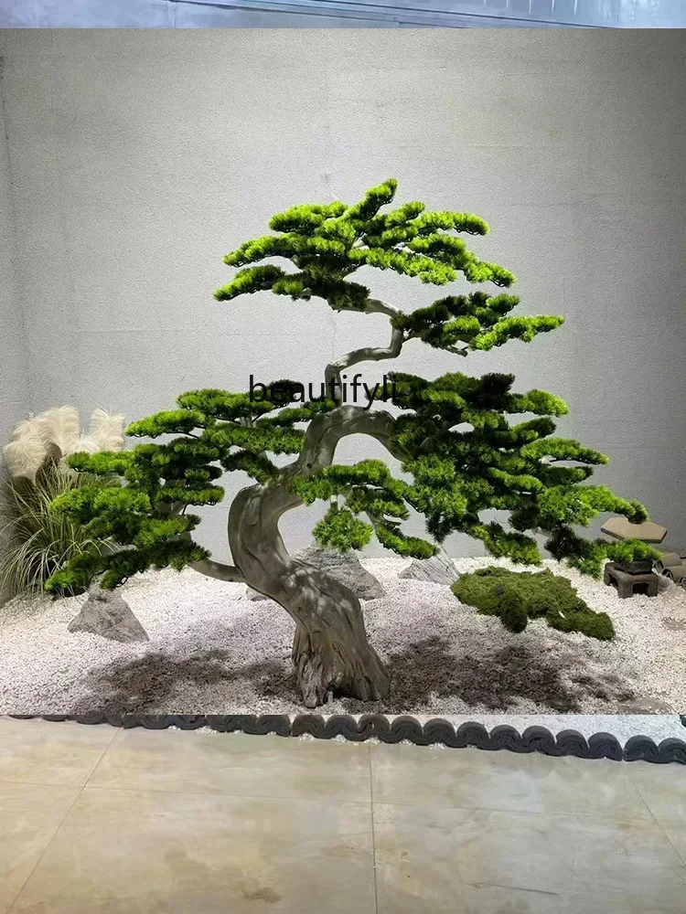 

Y48 New Chinese Style Landscape Pine Indoor and Outdoor Fake Trees Hotel Window Shopping Mall Decoration Decoration Green Plant