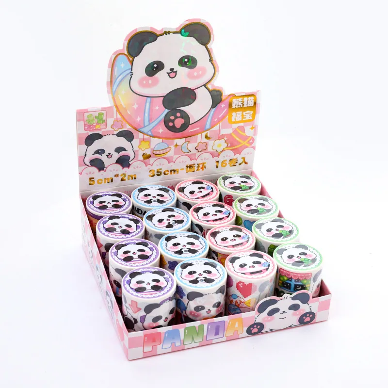 16 pcs/lot Creative Panda Tape Decoration Sticker Scrapbooking Diary Adhesive Masking Tape Stationery School Supplies