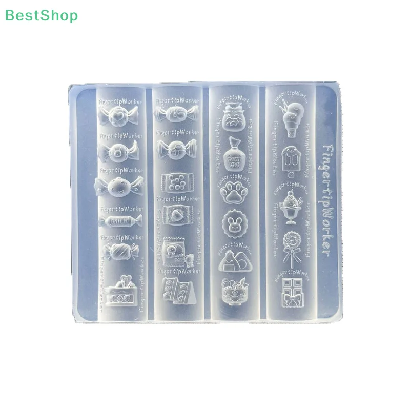 Forma silikonowa do paznokci, wzory z kreskówkami i cukierkami, dekoracje do paznokci, forma do wypełniania lakierem, wzory DIY, reliefowe wzory, stereoskopowe narzędzia do manicure