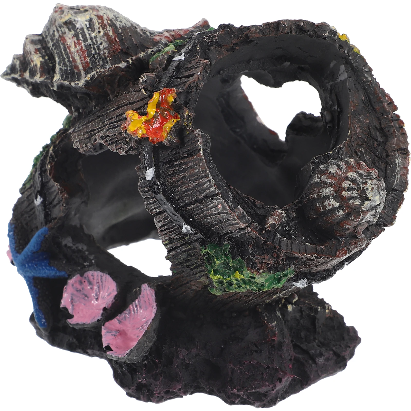 

Aquarium Ornaments Fish Tank Landscaping Decor Resin Broken Barrel Shrimp Hideaway Underwater Cave Craft Pet Supplies Water Tank