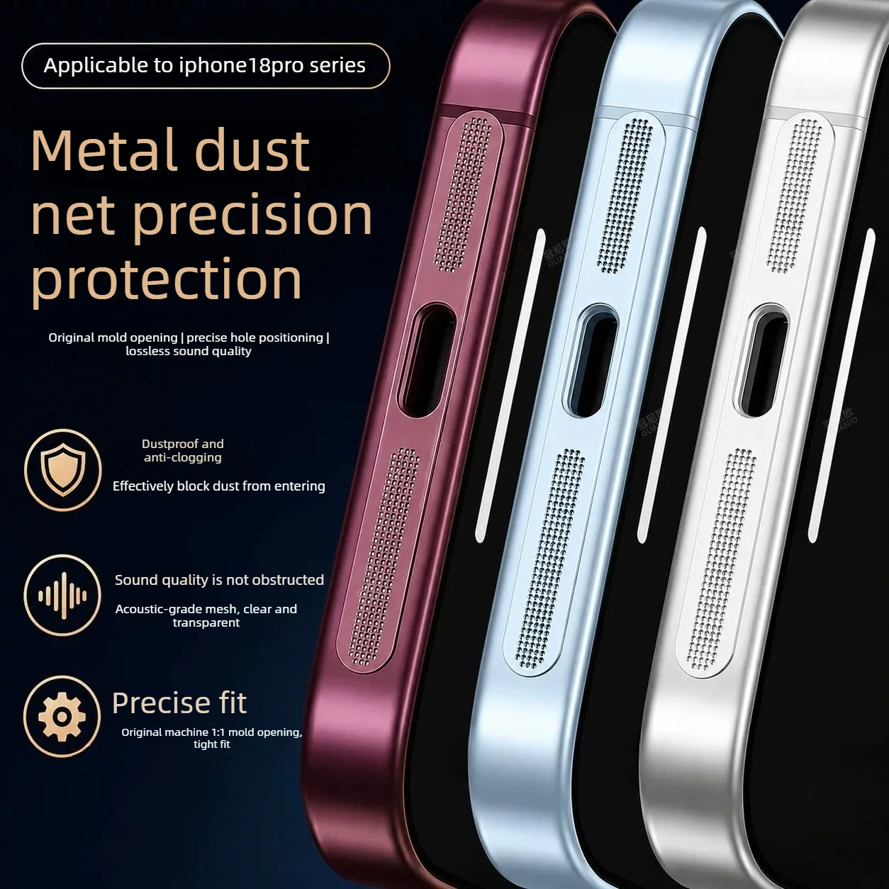Für iPhone Duo 18 Pro Max 17 16 Serie 2 Stück Lautsprecher-Staubschutzgitter USB Typ-C Ladeanschluss Staubschutzkappe Reinigungsset