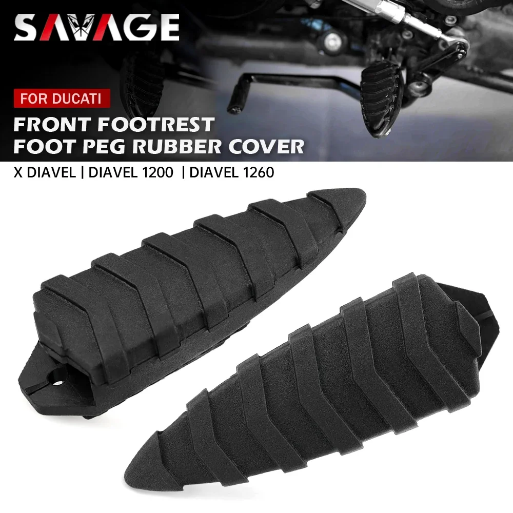 Reposapiés delantero, cubierta de goma para clavija de pie para DUCATI Diavel/Carbon XDiavel X Diavel 1260 1200, accesorios para motocicleta, almohadilla protectora de Pedal