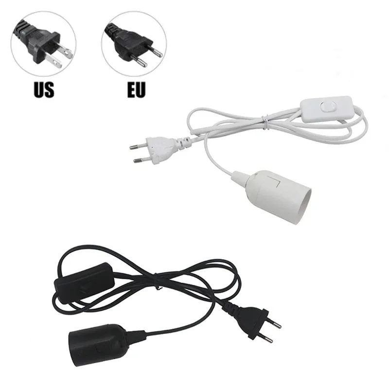 E27 Lamp Bases Pendant Lights 1.8m Power Cord Cable EU/US Plug Adapter With Switch Wire For Socket Hold