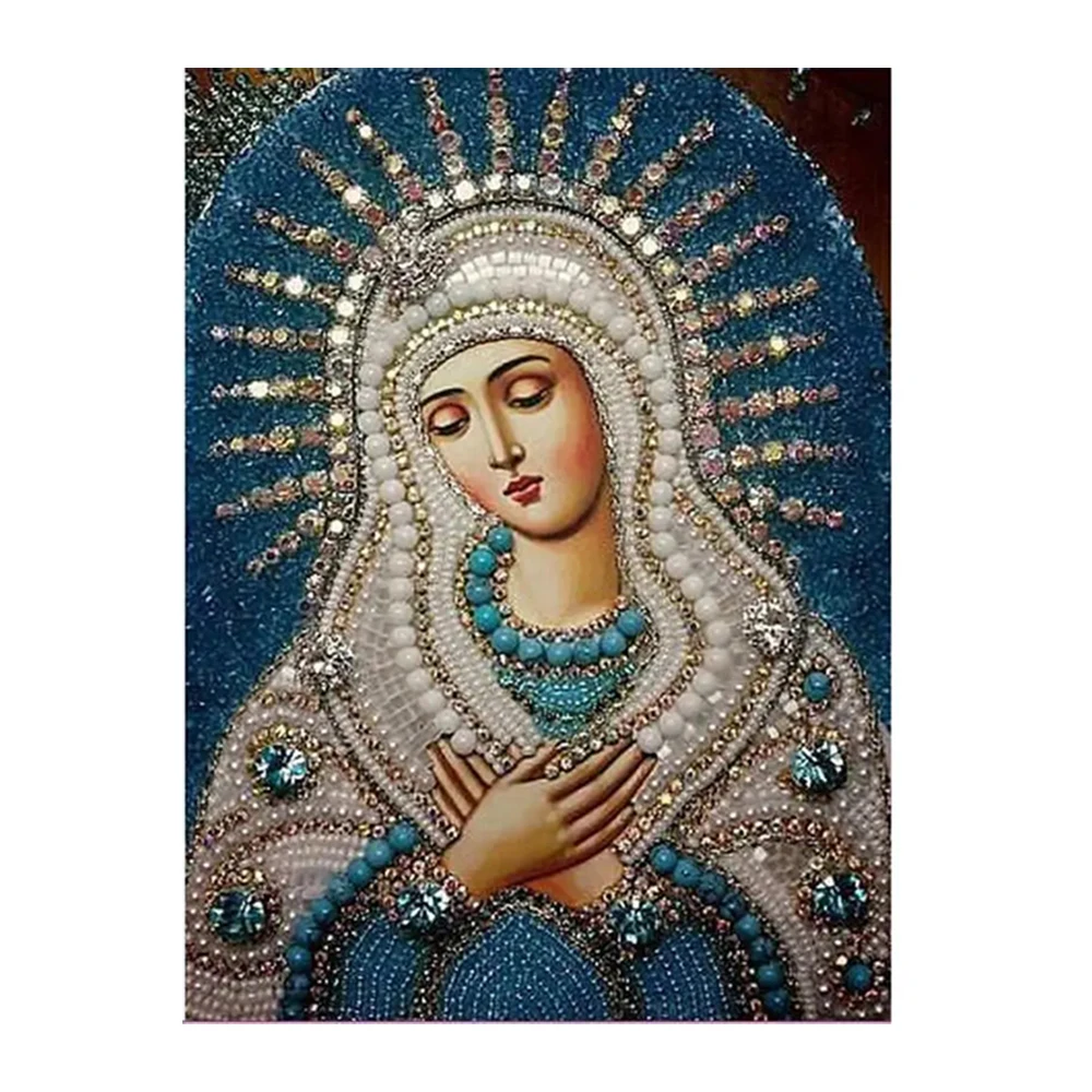 

LZAIQIZG 5D Full Square Or Round Drill DIY Crystal Diamond Painting Religion Cross Stitch Kit Embroidery Mosaic Home Decoration