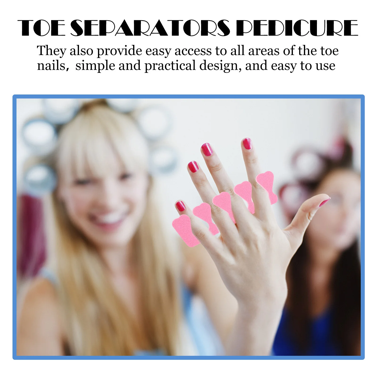 100개입 EVA 네일 발가락 분리기 페디큐어 도구 세트 매니큐어 네일 아트 케어 랜덤 컬러 발가락 분리기 페디큐어