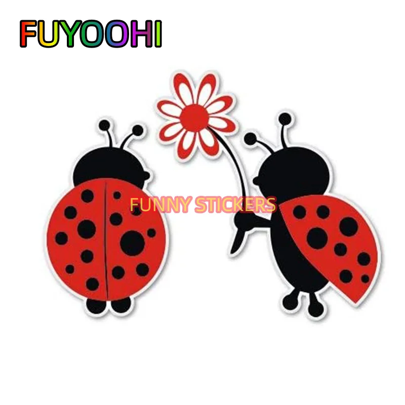 FUYOOHI Adorable Ladybug Love Car Sticker - Perfect for Cars, Trucks, Motorcycles & More!