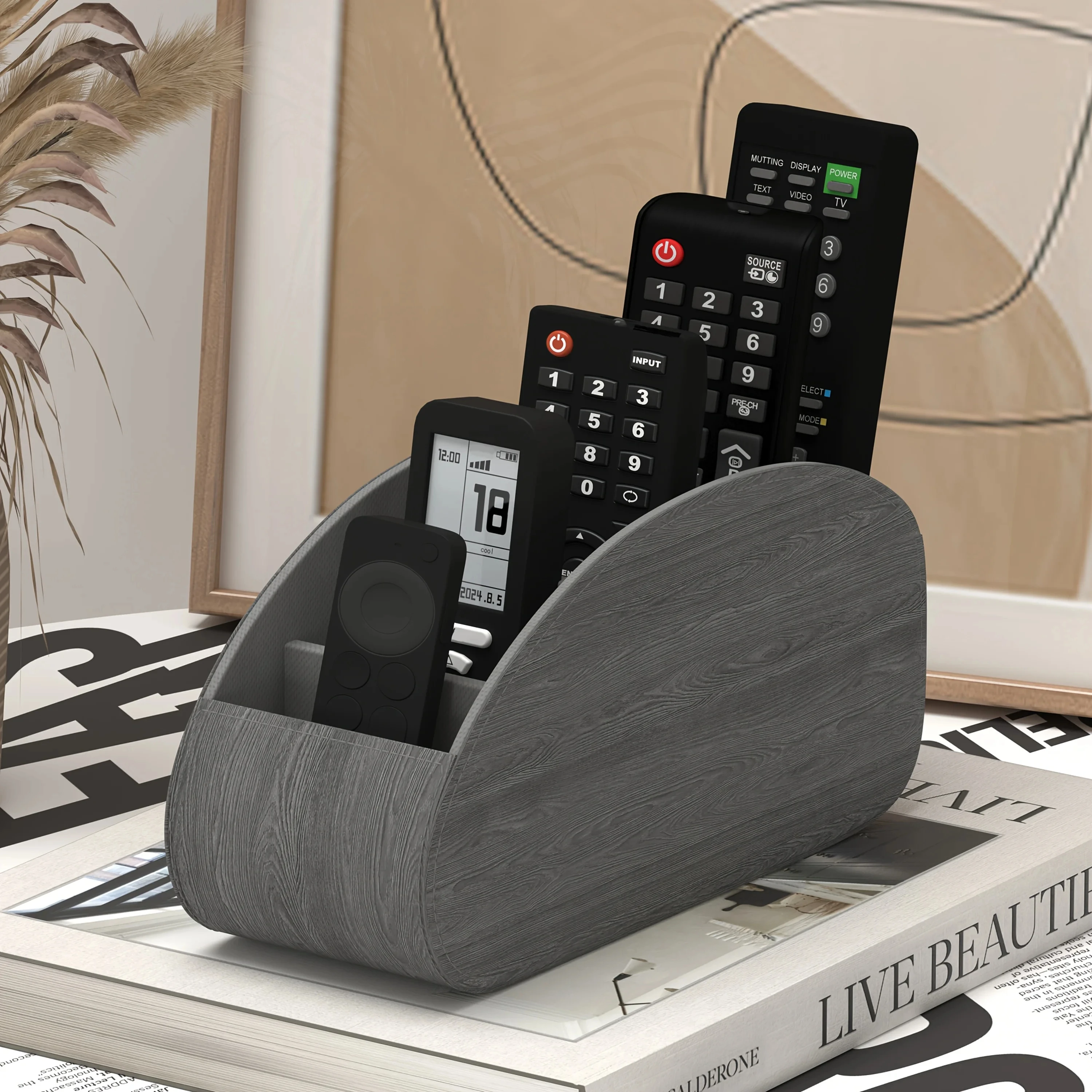 1pc Remote Control Holder, TV Remote Caddy Organizer for Desk & Bedside Table, Space-Saving Storage Tray for Pens & Media Device