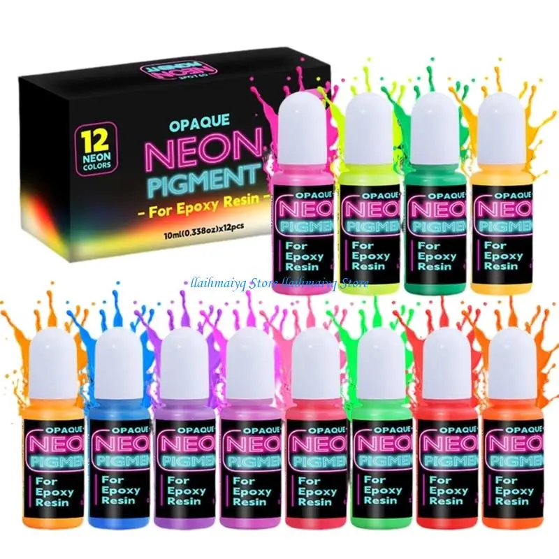

573B Fluorescent Resin Coloring Liquid 12 Rich Hues Jewelry Crafting Essential
