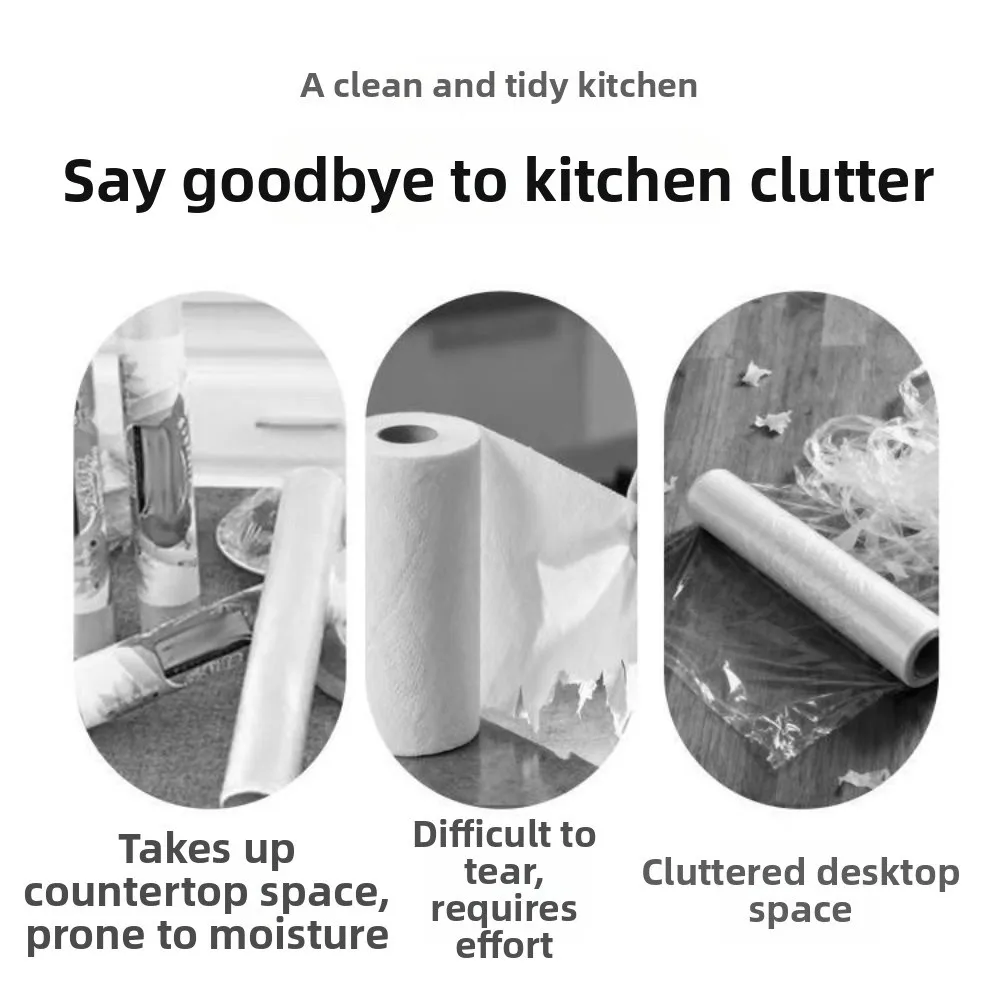 

Wood Paper Towel Holder Creative Multifunction Cling Film Storage Rack Space Saving Wall Mounted Tissue Storage Holder Kitchen