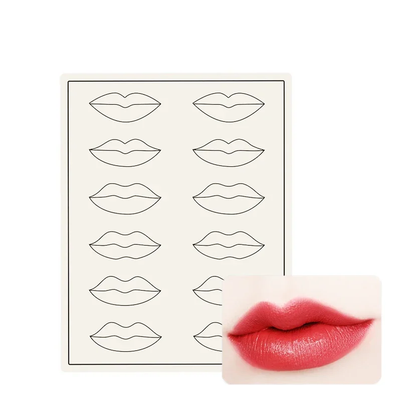 1pcs Lip Practice Skin Tattoo Stencil for PMU Machine Microblading Practice Skin for Permanent Makeup Tattoo Artists