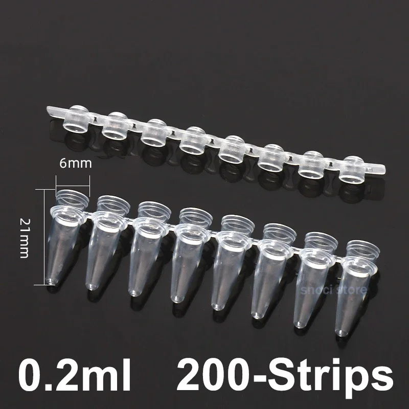 

0,1 мл 0,2 мл Pcr 8/12 полосок, лабораторная флуоресцентная количественная пробирка для ПЦР, 200 шт., пробирка для центрифуги из полипропилена с крышкой, лабораторные принадлежности