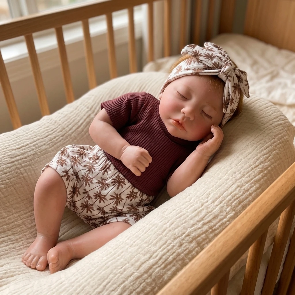 About 20-22 Inch Cloth Body Lifelike Reborn Doll Handmade Soft Touch Bebe Newborn Doll pacifier and bottle sent randomly.
