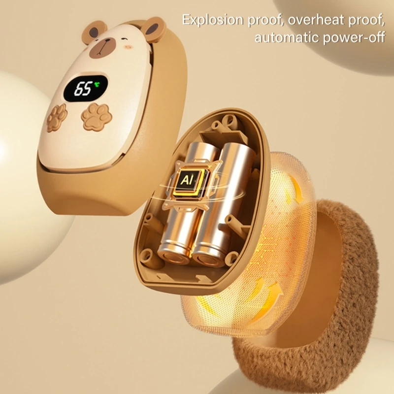 Портативная грелка для рук с 3 настройками и цифровым контролем температуры, подходит для использования в помещении, офисе, дома