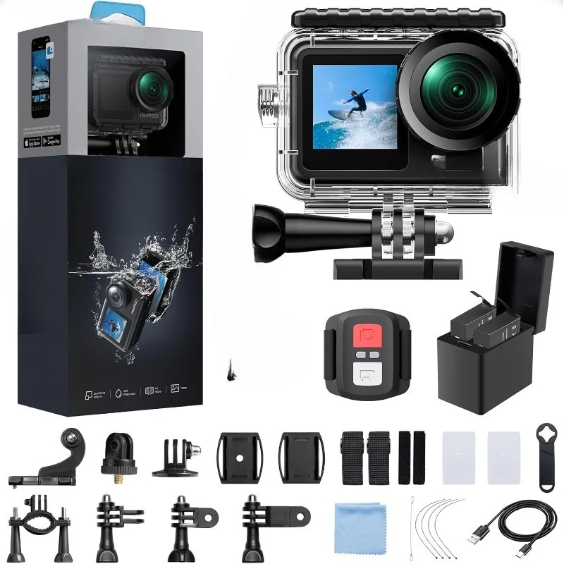 

Brave 7 LE 4K30fps Action Camera with 64GB MicroSDXC U3 Memory Card Accessories Kit Bundle Ultra HD