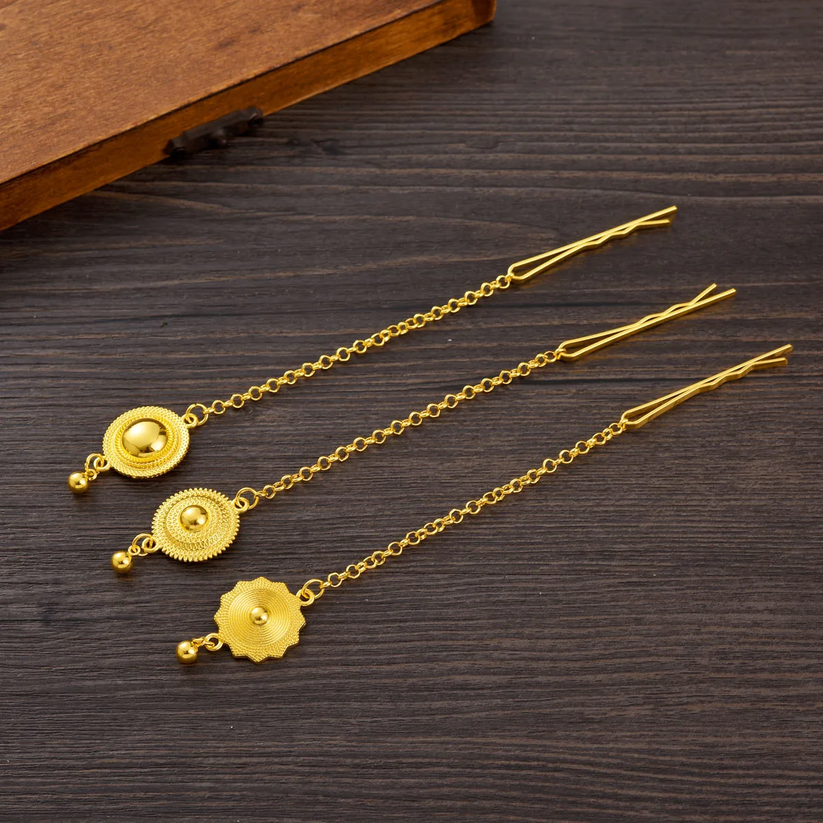 Golden Color Ethiopian Classic simplicity Jewelry Round Head Chain Dubai Wedding Bride Gifts #108