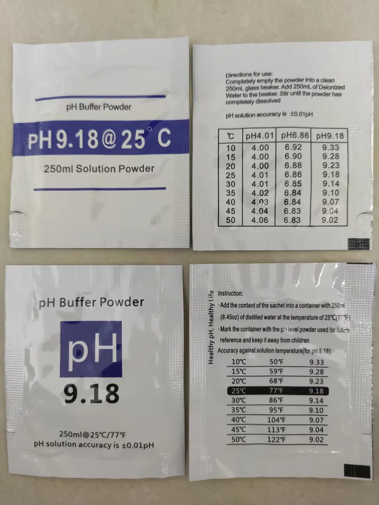 10 sztuk/partia 4.00 4.01 6.86 9.18 miernik PH punkt kalibracji PH bufor proszek zmierz roztwór kalibracyjny dla miernika PH