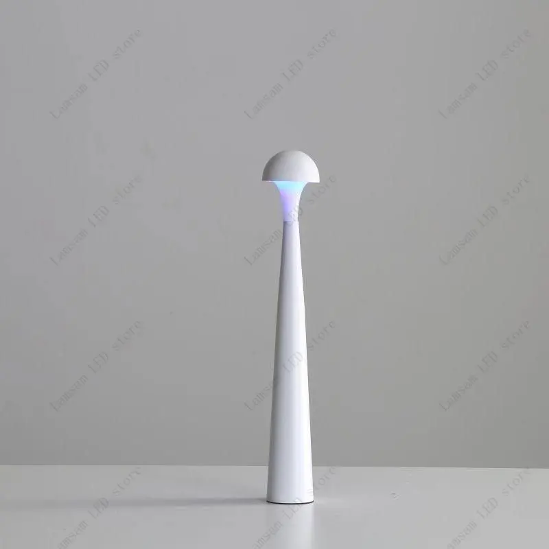 Lampu Jamur Jarum LED Lampu Meja Sensor Sentuh USB Isi Ulang Lampu Malam Tiga Warna Lampu Baca Jamur Enoki Tahan Lama