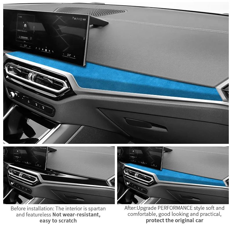 For BMW Two-gate G42 3er I3 G20 G28 4er I4 G23 Center Console Dashboard Trim Sticker Made of Alcantara Car Interior Accessories