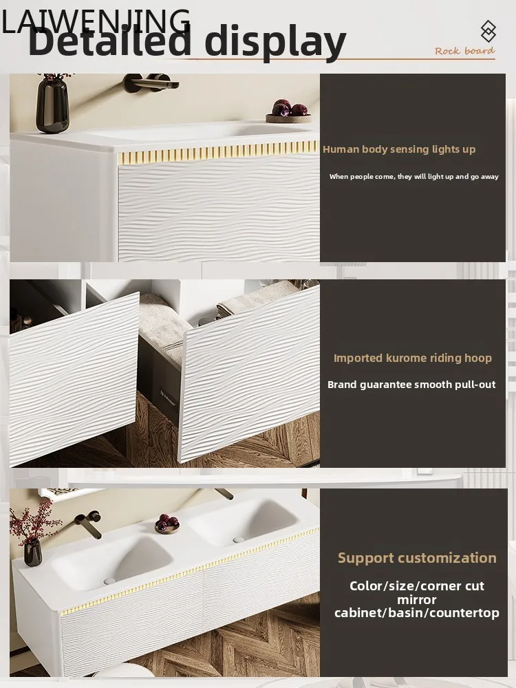 HLZ high-end carved bathroom cabinet simple modern bathroom washstand