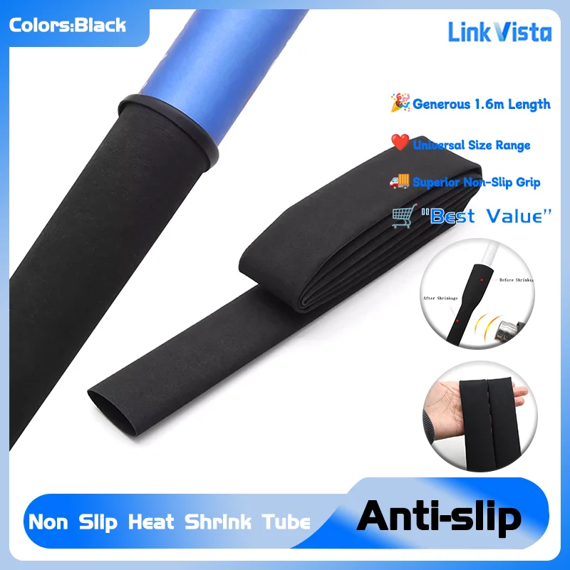 

1.6m Non-Slip Heat Shrink Tubing - Waterproof Insulation Sleeve for Fishing Rods, Tool Handles (20/22/25/28/30/35/40mm)Cable