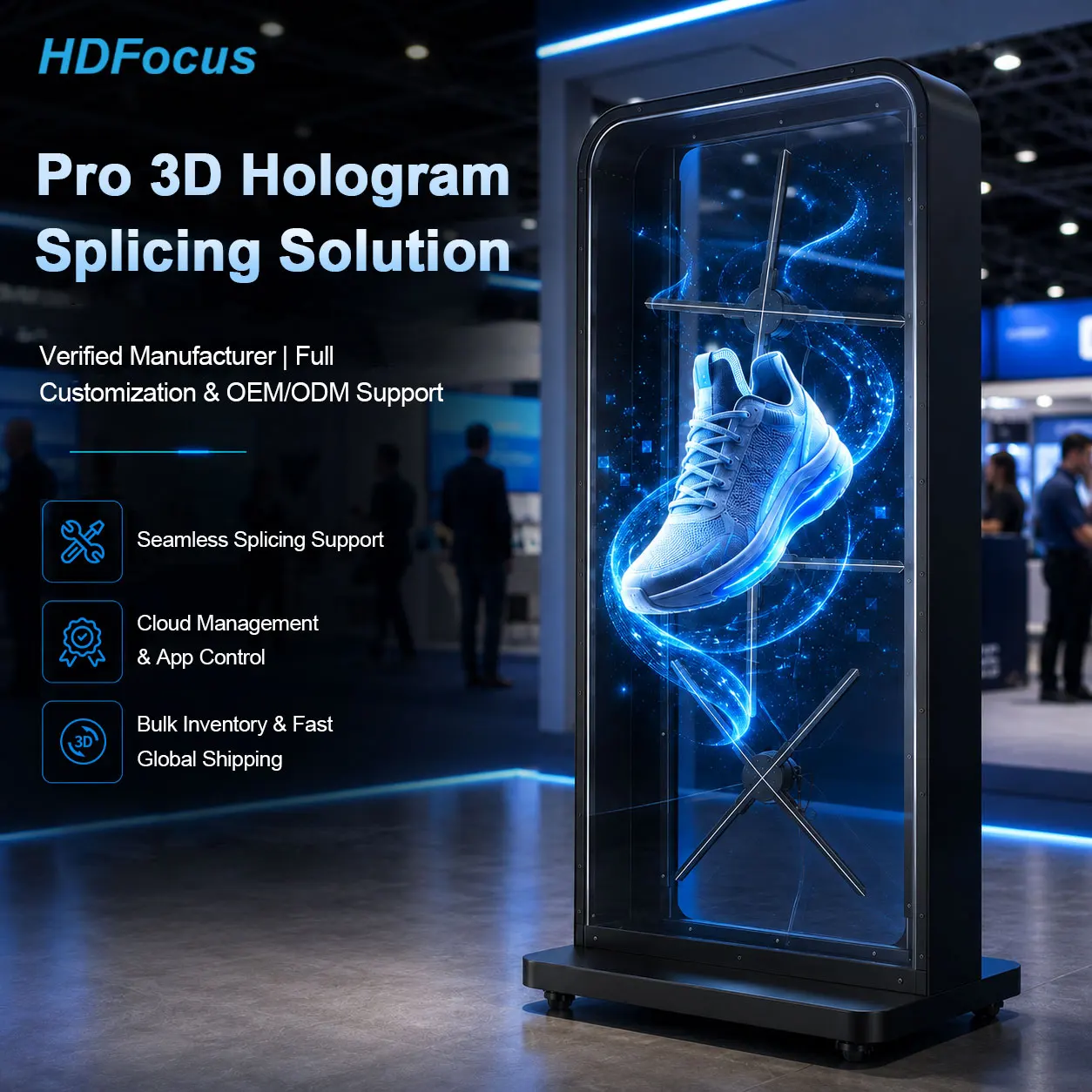 Full Size 3D Other Advertising Equipment Splicing Light Emitting Diode Fan Video Wall Holographic Projector 3D Hologra