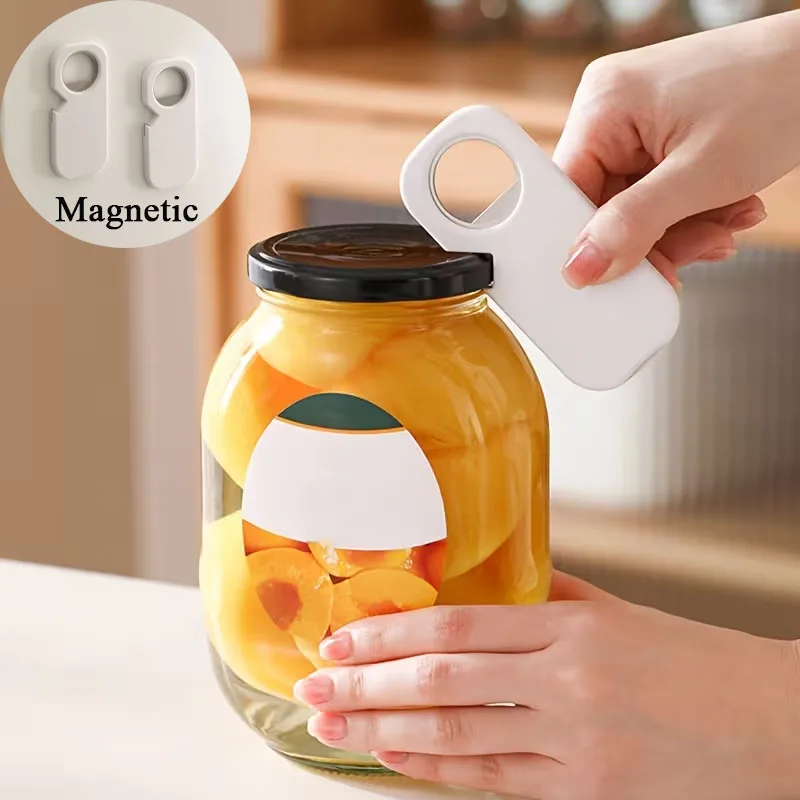 

1/2pcs 3 In 1 Multifunctional Magnetic Bottle Opener And Can Opener Kitchen Gadgets Bar Accessories For Beer Cans Beverages