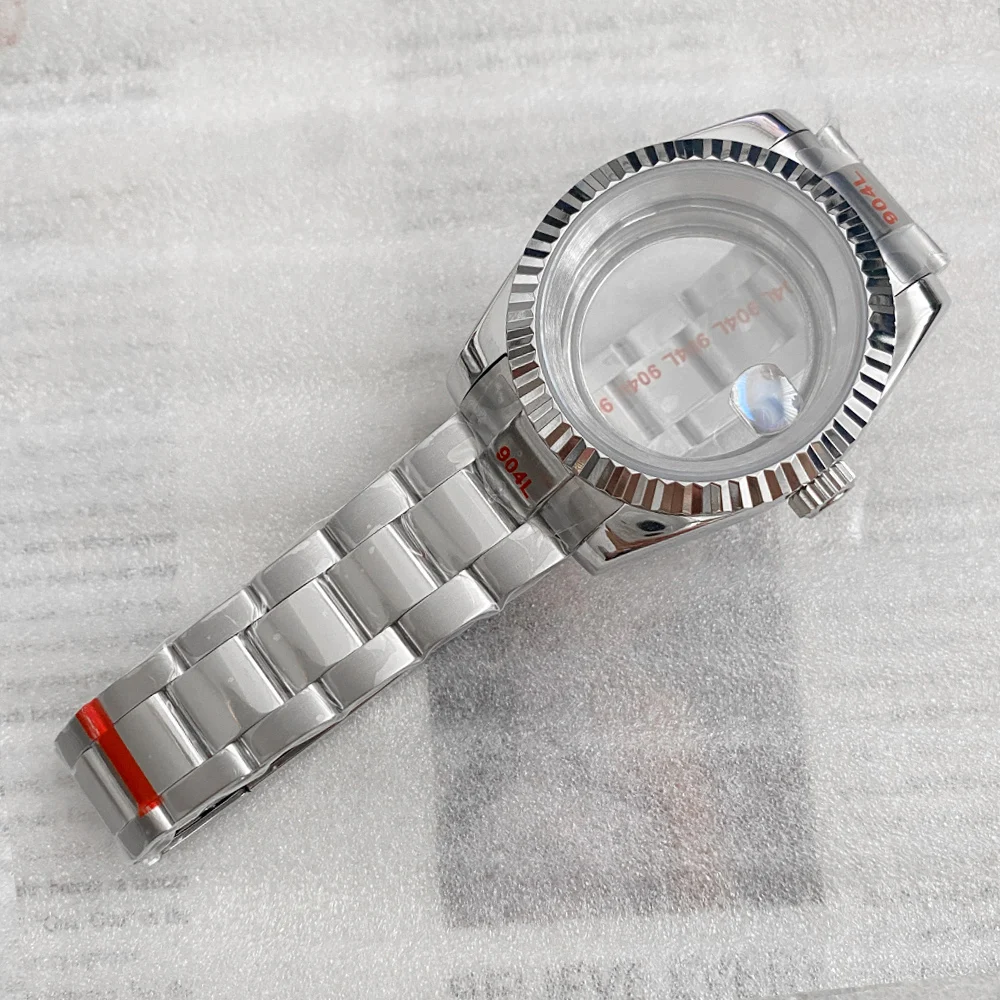 36mm/40mm NH35 Watch Case With 20mm Strap fit For NH35 NH36 NH34 Movement Men Sapphire Crystal Glass Watch Cases Strap Set