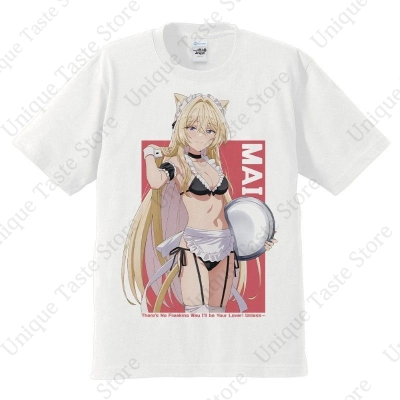 ‌There's No Freaking Way I'll Be Your Lover! Unless... T Shirt Renako Amaori Mai Ouduka Cartoon Cotton Short Sleeve T-shirt