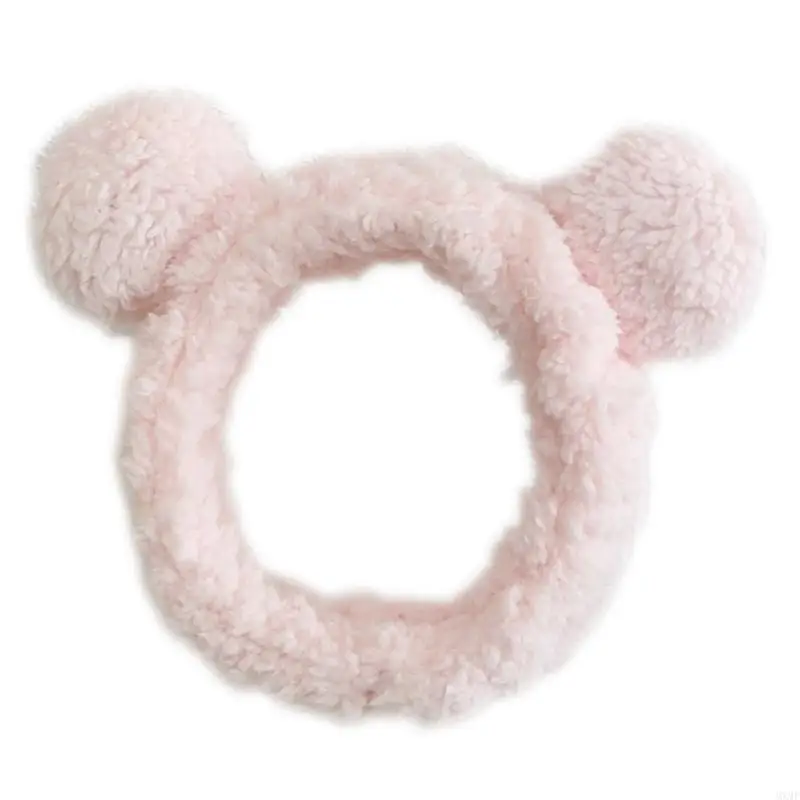 MXMF Solid Color Stereo Bear Ear Headband Soft Taking Photo Hair Holder