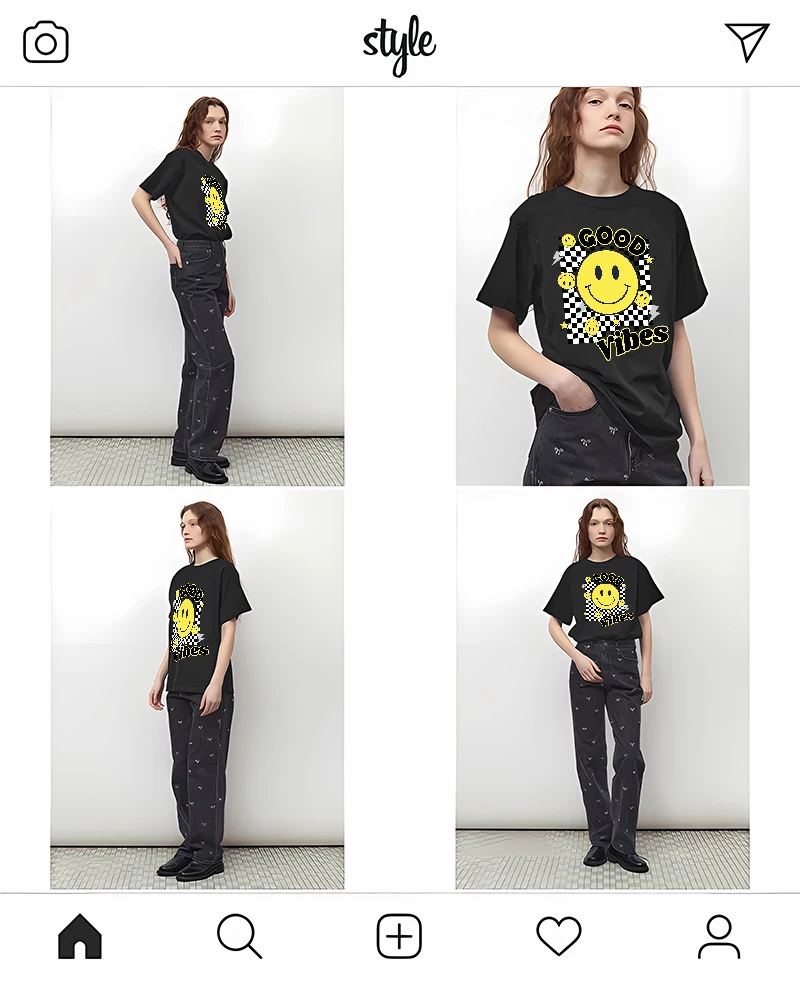 Park Soo-young, the same Korean version of the sweet and simple smiling face hot new printed short-sleeved t-shirt casual shirt