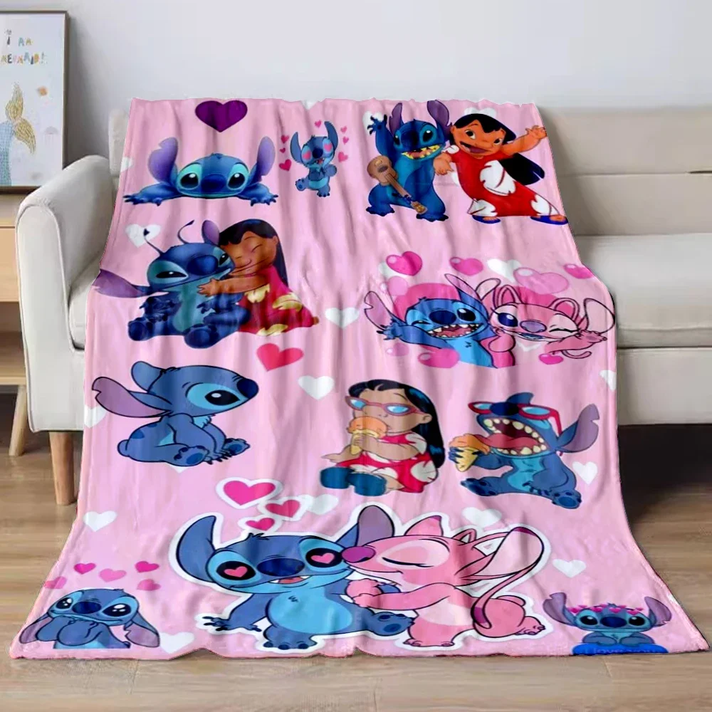 Disney Stitch Cartoon 3d Dekens Zachte Pluche Deken, Flanellen Deken Gooien Break Deken Voor Woonkamer Slaapkamer Bed Sofa Picknick