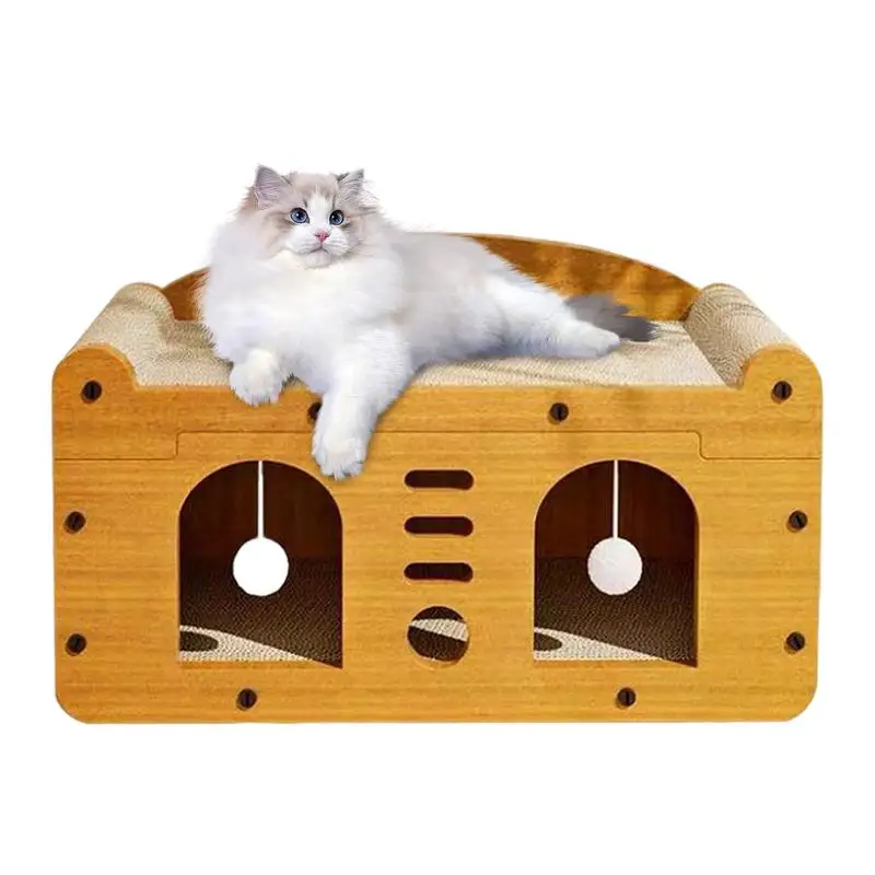 

Cardboard Cat Bed Scratcher Large Pet Scratching Board Wear-Resistant Scratcher Toy Cat Design Claw Grinder Exercise Play Toy