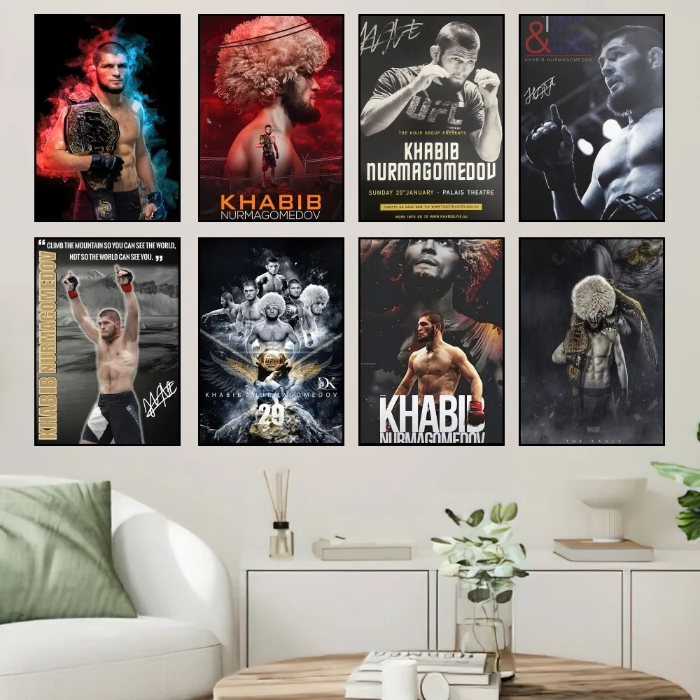 U-UFC K-Khabib Cool N-Nurmagomedov Poster Home Prints Wall Painting Bedroom Living Room Decoration Office