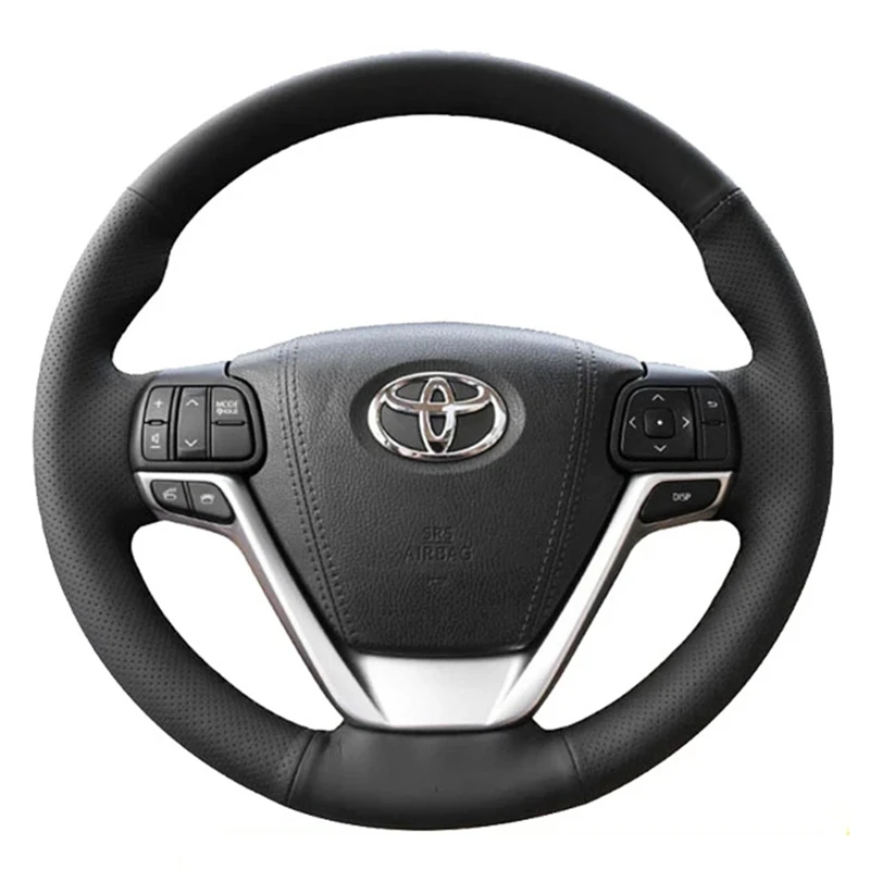 DIY Black Faux Leather Car Steering Wheel Cover For Toyota Camry 2015 2016 2017 Avalon 2013-2018 Anti-slip And Wear-Resistant