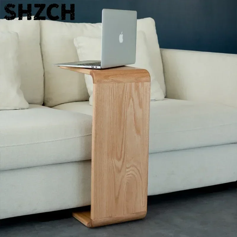 Mesa esquinera de nogal negro, mesa de centro nórdica de madera maciza, mesa auxiliar japonesa sencilla, muebles modernos para s