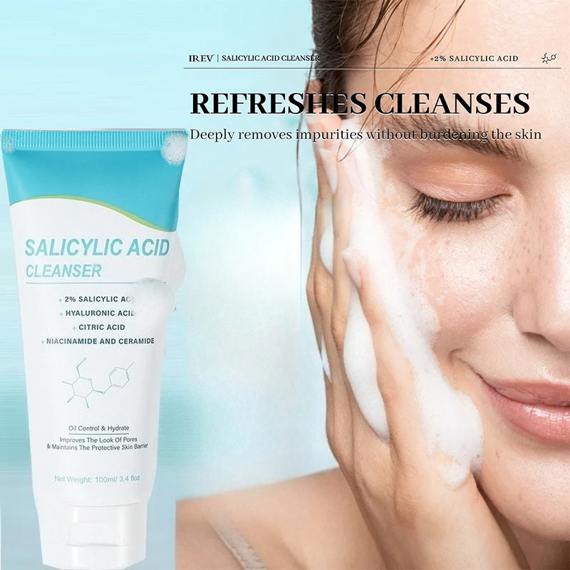 

Salicylic acid oil control acne facial cleanser cleansing bubble gentle deep cleansing brightening firming niacinamide Skincare