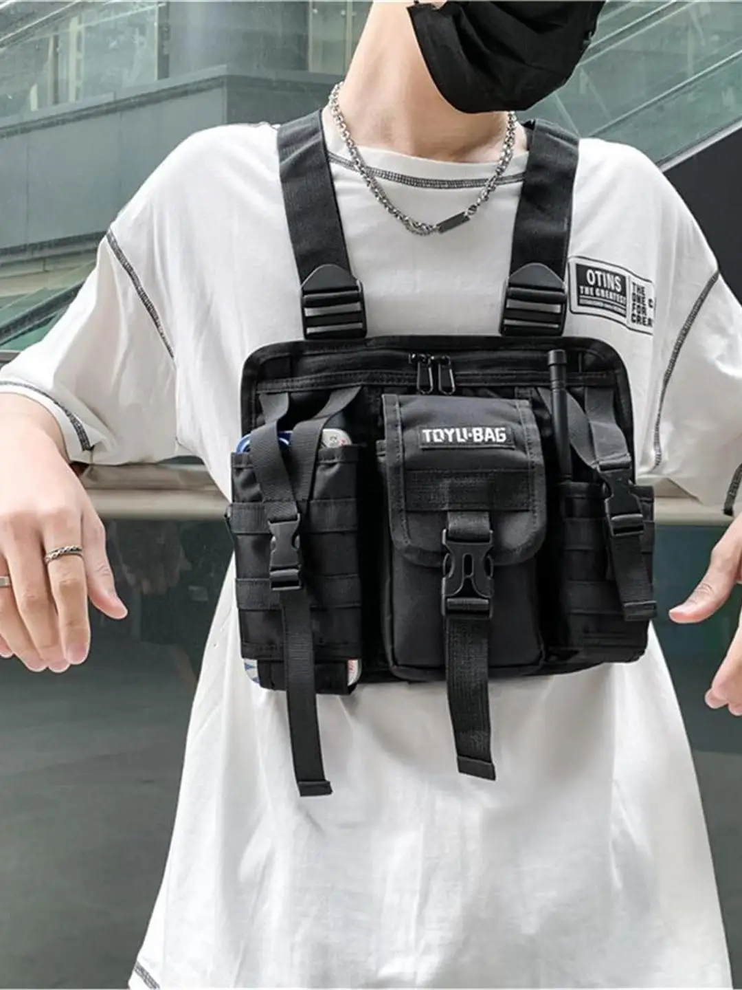 

Tactical Outdoor Climbing Casual Workwear Faion Crossbody Bag New Arrival Street Sle Soft Polyester Leisure Chest Bag