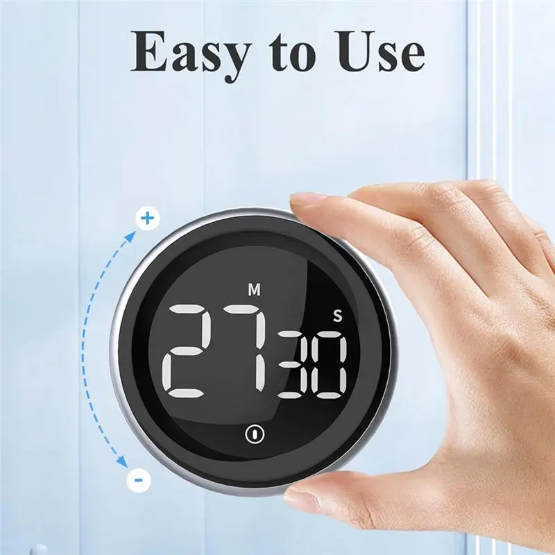 B46C Loud Alarm Digital Kitchen Timer With Visual Countdown, Count Up, Magnetic Backing For Enhanced Cooking And Baking