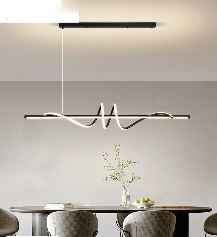 

Dining Room Chandelier Light Luxury Dining Room Dining Table Bar Lamp Modern Minimalist Designer Minimalist Strip Dining-Room