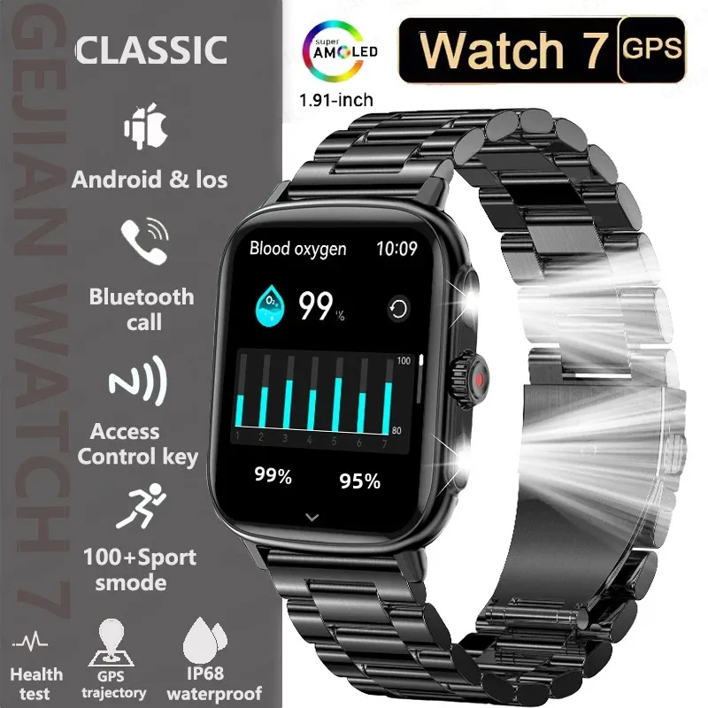 2026 New Outdoor MilitarySmart Watch Carrying Heart Rate Blood Oxygen Monitoring AMOLED NFC GPS Trajectory Tracking Smartwatch