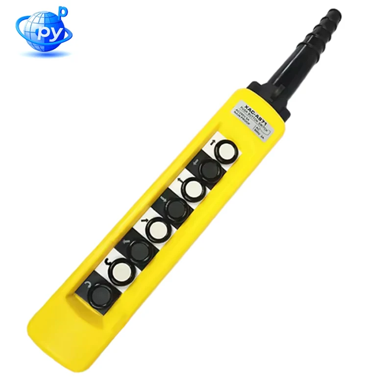 

Управление подъемником крана, 8-кнопочная станция, 250 В, 5 А, IP65, водонепроницаемый для подъема лебедки, электрический подвесной кнопочный переключатель, желтый XAC-A871