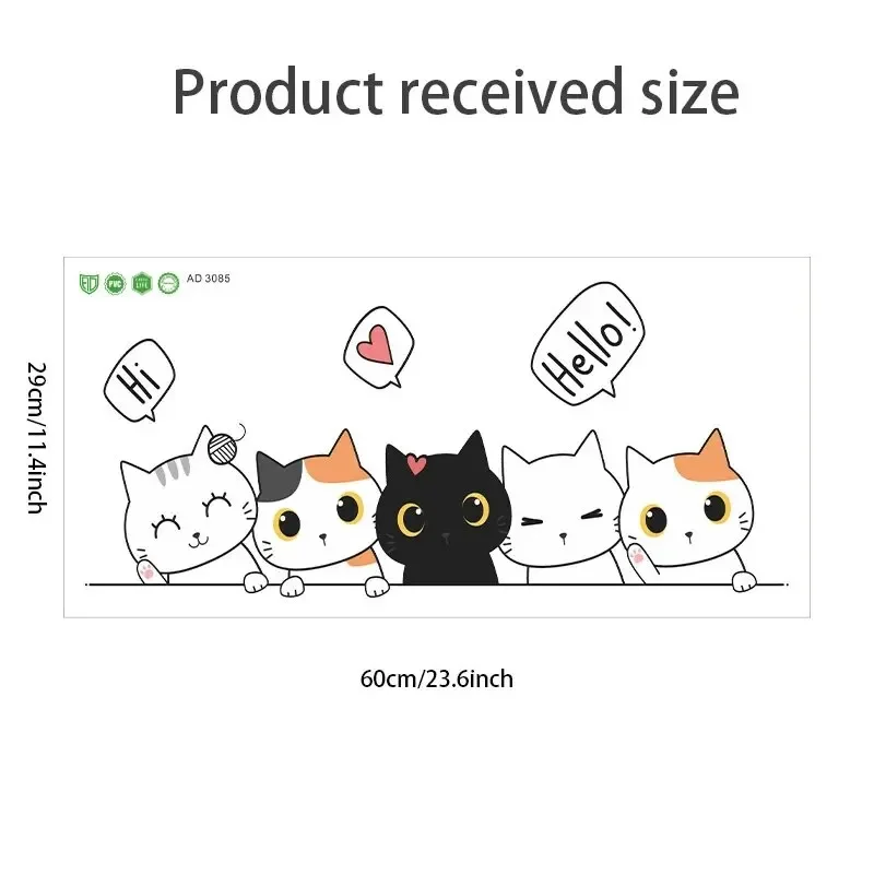 1pc Kitten Door Sticker, Home Decoration Door Sticker, Cute Children's Room Door Decoration Supplies image 6