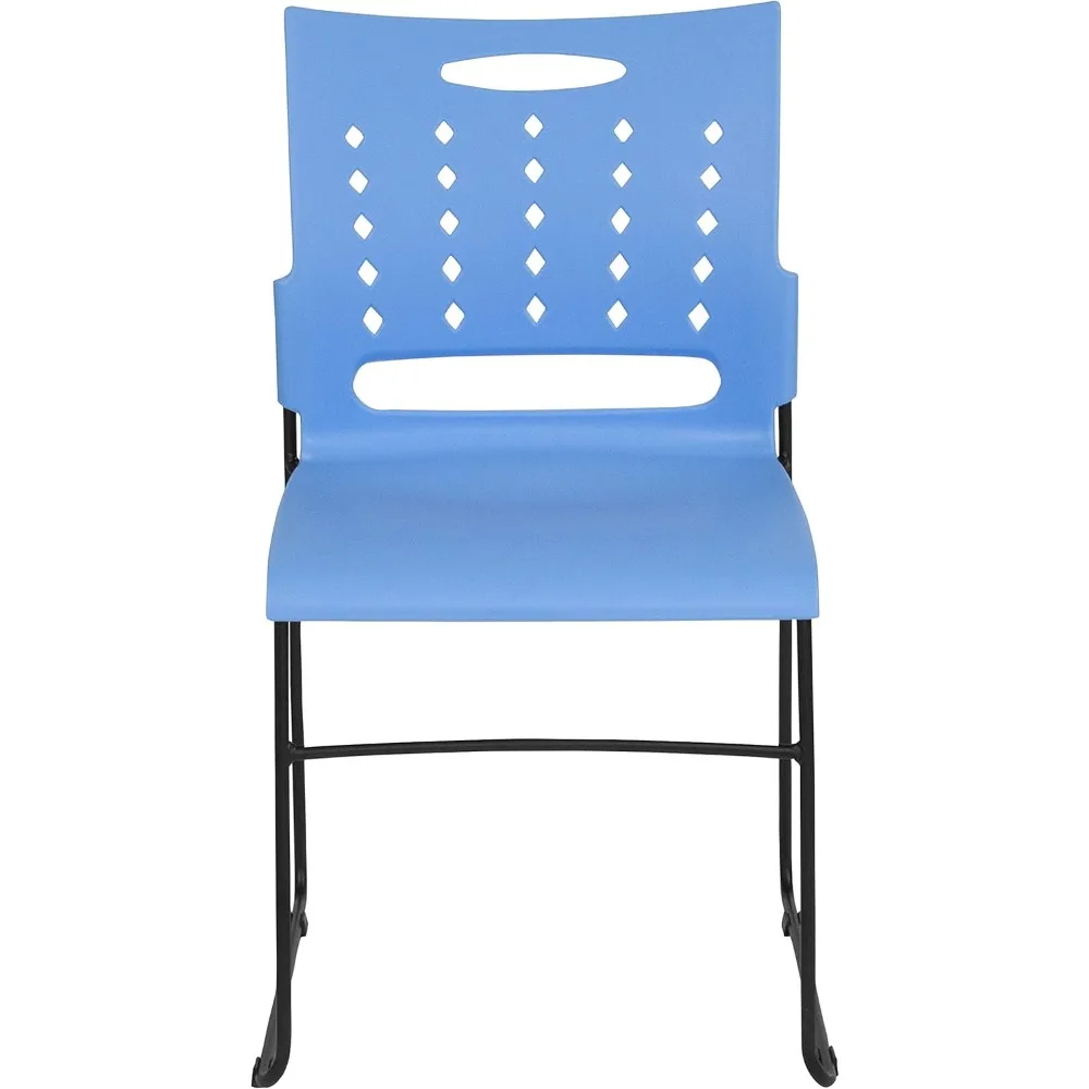 إيما + أوليفر 881 رطل. كرسي مكدس بقاعدة زلاجات زرقاء مع ظهر بفتحة تهوية #5