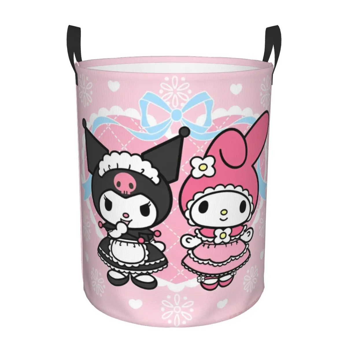 My Melody And Kuromi Laundry Hamper Baskets Nursery Room Cute Cartoon Storage Basket for Toys