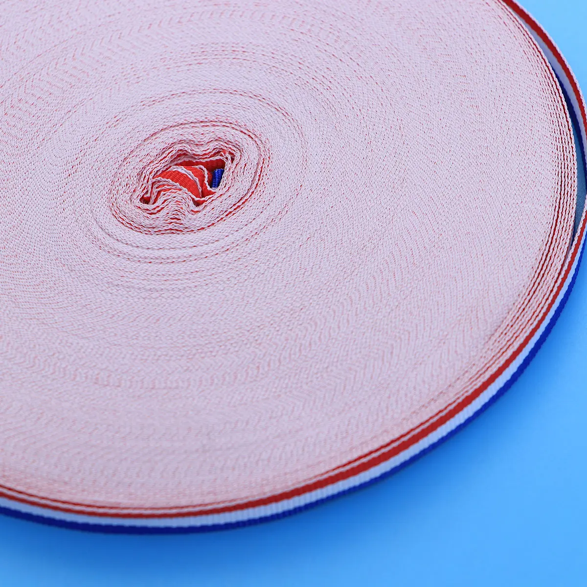 50M 1Cm Polyester Stripes Red White Blue Color Fast Eco-Friendly For Wedding Costume Bag Gift Wrapping Sewing Craft Projects