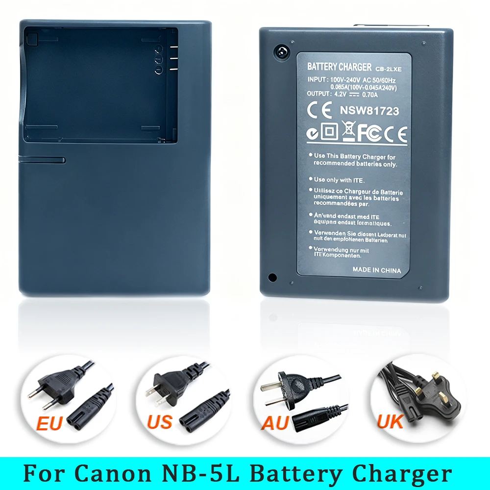 Carregador de bateria de câmera CB-2LXE cb2lxe para canon s100, s100v, s110, sx200 is, sx210 is, sx230 hs, sx220 hs bateria de lítio NB-5L nb5l