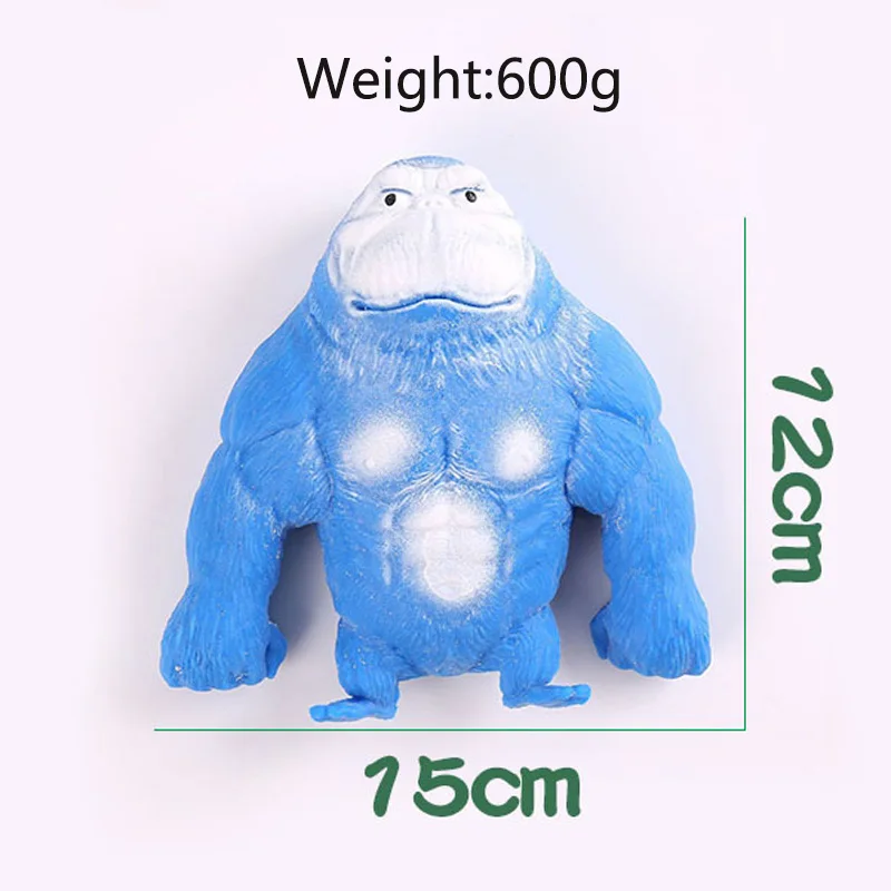 ソフトストレッチゴリラ スクイーズ モンキー 15cm ブルー