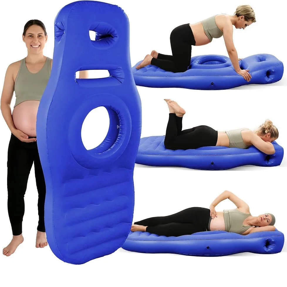 マタニティパッド-インフレータブルpvcスリーピングマットレス-凹凸型快適マタニティフロッキング枕-インフレータブルパッドソファ