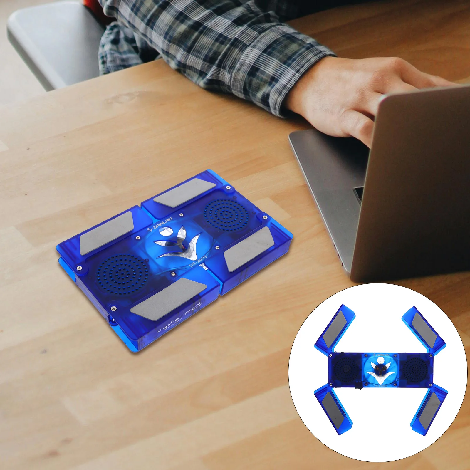 

Mini Portable Foldable Laptop Cooling Fan Blue LED Light 12CM Laptop Cooler Stand Various Sizes Excellent Cooling Performance